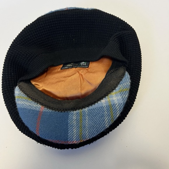 Lochcarron Woven in Scotland 100% Pure New Wool Blue Plaid Newsboy Cap - Picture 5 of 6